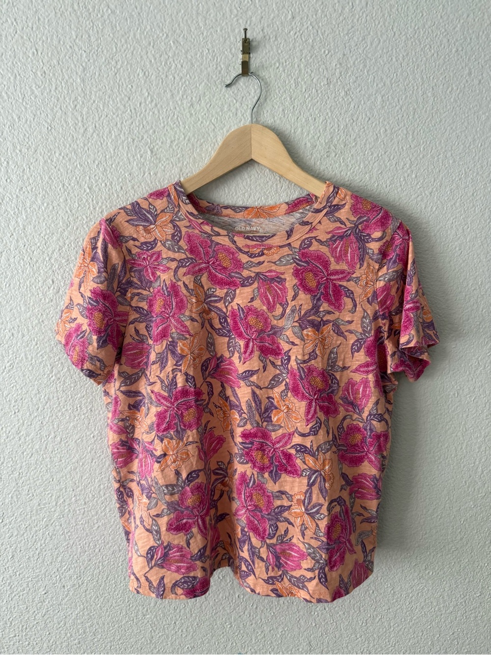 Floral T-Shirt Pink, Purple, And Peach Tropical print 100% cotton